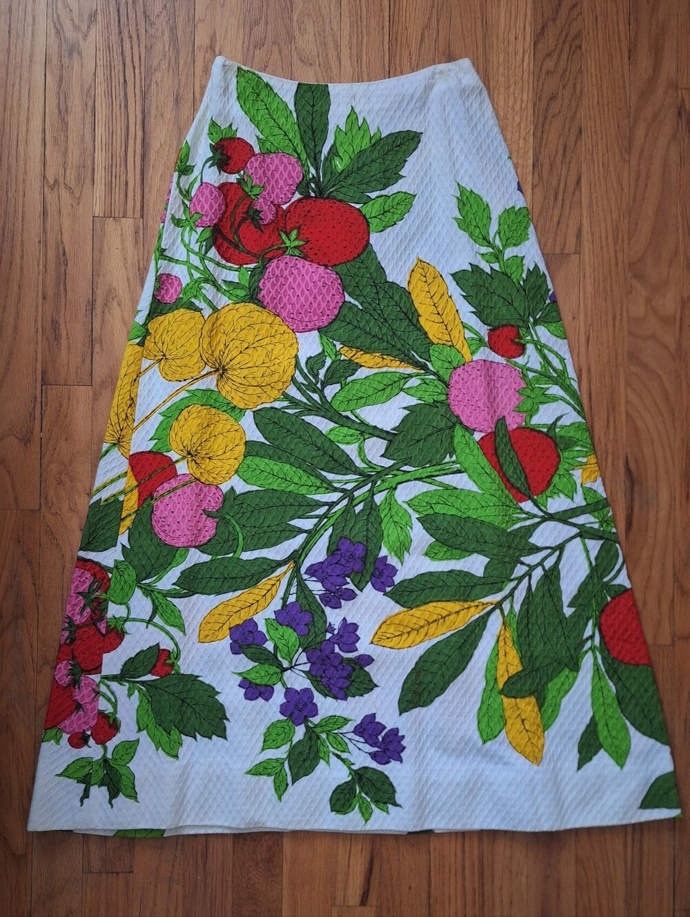 Bright Multi-color Floral Vintage 70s A Line Skirt